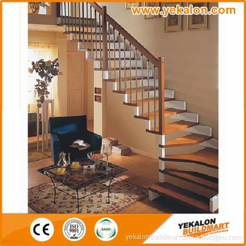 Yekalon Modern Design Custom Straight L-shaped Steel Wood Staircase